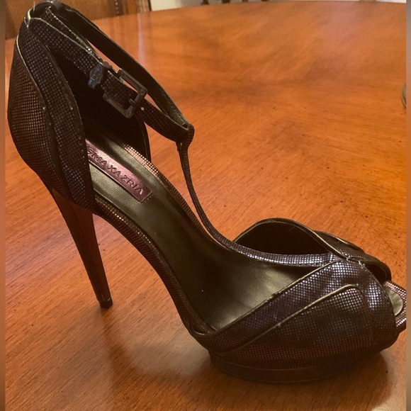 BCBGMAXAZRIA Iridescent Leather Platform Stiletto Heels women’s Size 7.5 - Picture 2 of 6